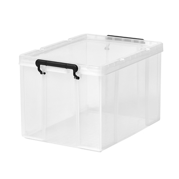 TENMA天马书籍收纳箱 劳克斯直角箱子 玩具整理箱45升大号透明