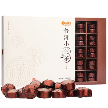 艺福堂普洱茶 云南小沱茶 原味250g  盒装50颗伴手礼 云南熟茶叶