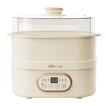 小熊DDZ-C10V1电炖锅 电炖盅 煲汤锅炖汤锅 隔水炖 婴儿煮粥锅熬粥燕窝带蒸笼可预约定时 1L【ZY】