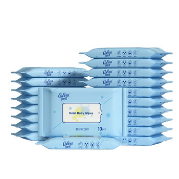 可心柔（COROU）湿巾 10抽*20包 EDI纯水 加大加厚 手口屁可用 小包方便携带