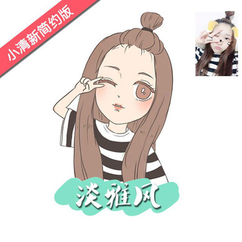 手绘q版微信头像设计卡通情侣漫画人物logo真人照片转