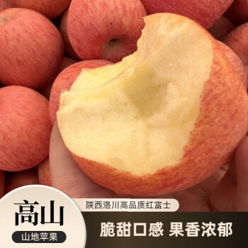 第E美味陕西苹果洛川富士一箱大果脆甜苹果吃的当季水果新鲜现摘甜嘎啦果 80mm-85mm（带箱约5.5斤）