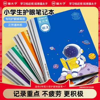 猫太子b5学习笔记本本子错题本记事本小学生初中中学生英语作业本日记本 语数英 作业登记本