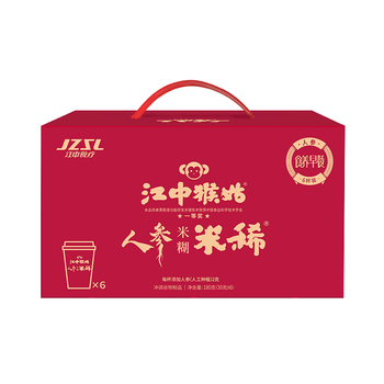 江中猴姑米稀人参米糊6杯装养胃早餐中老年人营养食品猴头菇代餐礼盒180g