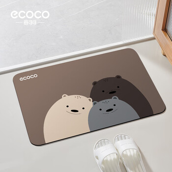 ecoco卫生间吸水地垫厕所浴室进门口速干家用新款软防滑脚垫E24001