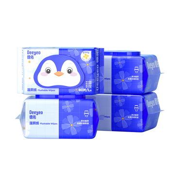 德佑湿厕纸家庭装80抽*4包 湿厕卫生纸洁厕如厕湿纸巾 经期私护湿巾