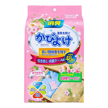 JINYI HOUSE衣柜防潮防霉防虫除味樟脑丸48小包/袋鞋柜除臭芳香白桃乌龙香