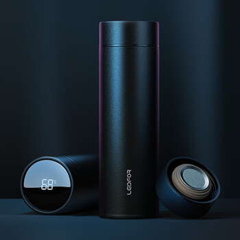 雷德夫（LEIDFOR）T26 纯钛保温杯磨砂黑色380ml 男士商务泡茶开学礼物 礼盒款