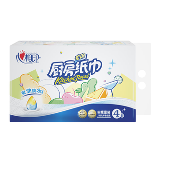 心相印厨房用纸60节*4卷 加大加厚吸油锁水 食品接触级
