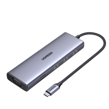 绿联Type-C扩展坞USB-C读卡器雷电4拓展坞HDMI网口转接HUB分线器通用苹果MacBook Air华为联想