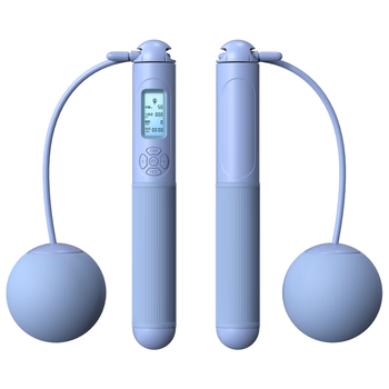 京东京造 大球无绳跳绳 成人计数负重减肥儿童中小学生考试钢丝竞速 蓝色