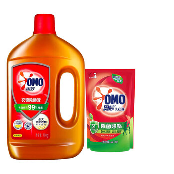 奥妙（OMO）衣物除菌液柠檬1.8KG+奥妙除菌除螨洗衣液400g有效抑菌温和不伤手