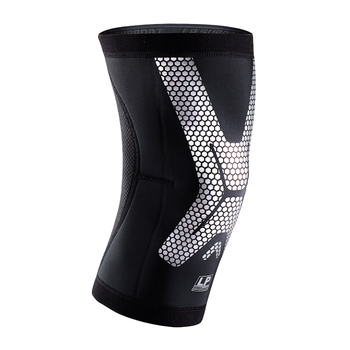 LP运动护膝透气跑步篮球羽毛球膝关节护具通用 轻量炫能CT71银色M