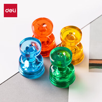 得力4粒/卡强磁磁钉 冰箱贴大直径磁粒白板配件磁铁吸铁石教学固定器黑板绿板吸附玻璃白板专用7821