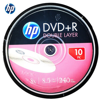 惠普（HP）DVD+R DL 光盘 刻录盘 空白光盘 光碟 D9碟片10片装8.5g
