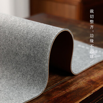 漢墨60%皮革羊毛毡 双面可用加厚款书法国画画毡雅灰50*70cm 文房四宝写毛笔字用桌垫毛毡布