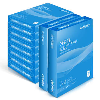 得力（deli）白令海A4打印纸 70g500张*10包一箱 双面高性价比复印纸 整箱5000张 7755【经济热销】