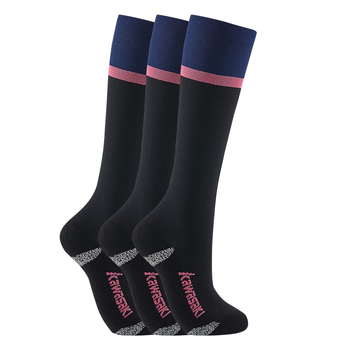 kawasaki川崎羽毛球袜男女健身运动袜子长筒压力袜Y-100 白灰色