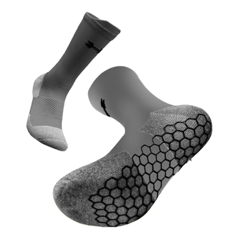 安德玛（Under Armour）篮球袜 吸汗毛巾底运动袜 专业跑步袜子防磨加压棉袜 花灰M一双装