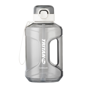 乐扣乐扣（LOCK&LOCK）小水库大容量塑料运动水杯户外冷水壶刻度把手男女杯子1.6L白色