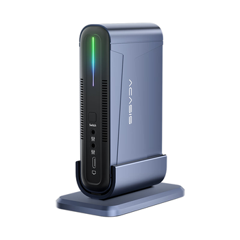 阿卡西斯双路HDMI采集卡4K60Hz立式拾音采集卡适配摄像机单反相机教学会议双机位直播录制盒VC-018Max