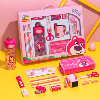 迪士尼（Disney）文具套装16件套 小学生水杯文具礼盒7-14岁儿童学习用品女孩生日礼物新年礼物 草莓熊A90036-T1X