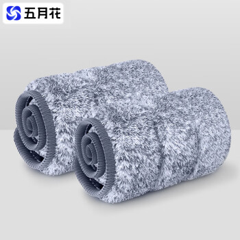 五月花45CM特大号2块装刮刮桶平板拖把替换布配件超细纤维