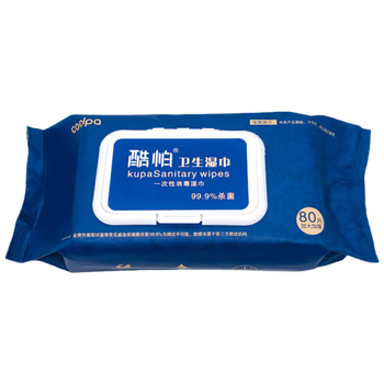 酷帕 单包装居家办公消毒湿巾 季铵盐消毒湿巾80抽*6包（大版）KPX-1