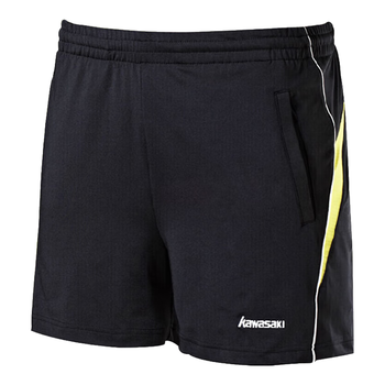 川崎（KAWASAKI）羽毛球服男女中性款休闲运动短裤子运动裤透气排汗黑色YMB-181 L
