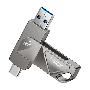 小盘(XDISK)256GB移动固态U盘USB3.2 Gen2 Type-C双接口M8亮灰高速U盘大容量读速550m/s电脑手机U盘