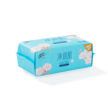 清风棉柔巾净润肌单包70抽 洗脸巾干湿两用厚实柔软 24包/箱 BCB70F V