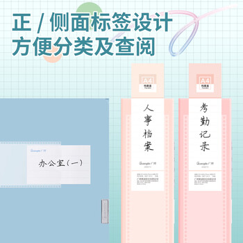 广博(GuangBo)4色4只装55mm彩色马卡龙A4文件盒/档案盒/资料盒人事财务凭证收纳盒办公用品A88073