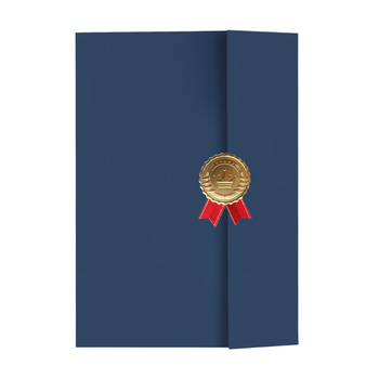 得印A4空白荣誉证书外壳奖状纸聘书培训结业证书颁获奖三折页竖款附6张可打印内芯蓝色0580 5本