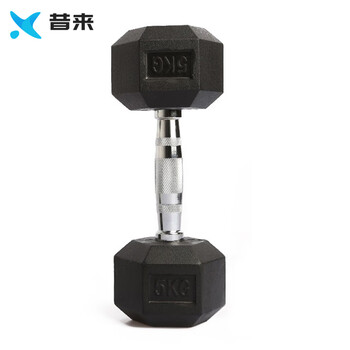 昔来哑铃男士家用健身器材包胶哑铃练臂肌 六角哑铃单只2.5kg
