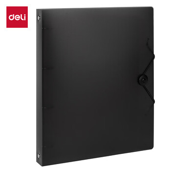 得力（deli）A4金属文件夹孔夹 可放11孔活页袋试卷夹办公资料档案票据夹办公 办公学习用品单只装黑色 PE110-T
