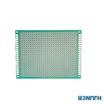 汇君 双面喷锡电路板洞洞板PCB单面镀锡实验板玻纤环氧板 6*8单面喷锡绿油玻纤实验板10片