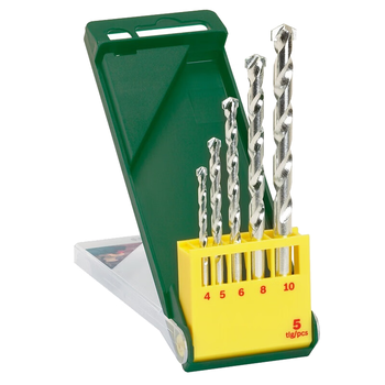 博世（BOSCH）圆柄冲击钻石工钻头套装（5支装）(4/5/6/8/10mm）