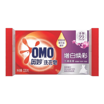奥妙（OMO）洗衣皂 【超市同款】强效增白洗衣皂 Y19 220G 柔和不伤手