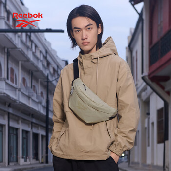 锐步多功能斜挎包女 大容量胸包男 运动户外机车骑行腰包 卡其色 L码