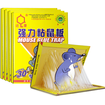 达豪 捕鼠神器一老鼠贴窝强力粘鼠板端大号灭鼠家用5张装