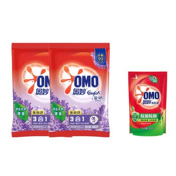 奥妙（OMO） 含金纺馨香精华无磷洗衣粉560g*2袋+洗衣液400G 洁净去渍