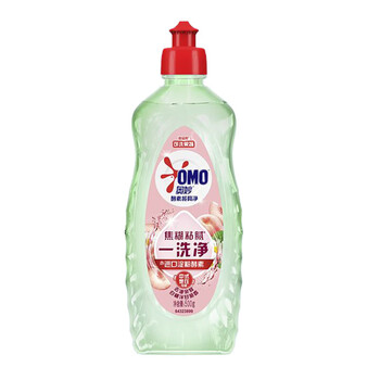 奥妙（OMO）酵素餐具净白桃洋甘菊香型500g去油去污+手帕纸巾2包