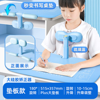 少年伴坐姿矫正器组合套装开学必备学生写字姿势预防近视护眼防驼背防趴桌神器写字板款男孩生日礼物蓝