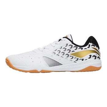 李宁（LI-NING）乒乓球鞋男女款专业防滑耐磨缓震运动鞋 许昕同款-白/黑 38