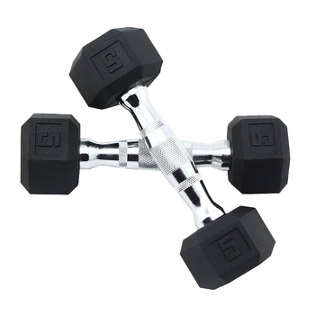 PROIRON普力艾 包胶哑铃男士家用哑铃健身六角环保无味哑铃套装 5磅*1对