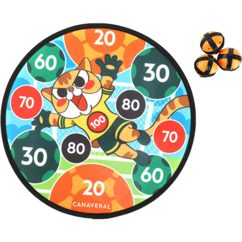 迪卡侬粘粘球玩具黏黏球室内飞镖靶盘亲子吸盘球生肖款-门将猫-4103409