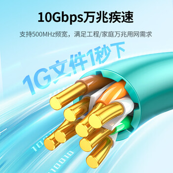 绿联超六类非屏蔽网线【0.57±0.008mm纯铜芯】CAT6A万兆网线 网络POE监控工程家装兼容2.5g箱线 305米 绿联超六类非屏蔽网线【0.57±0.008mm纯铜芯】CAT6A万兆网线 网络POE监控工程家装兼容2.5g箱线 305米