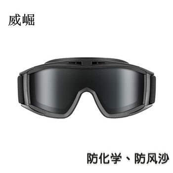 威崛蝗虫眼镜战术防风沙cs护目镜 含三片镜片 (黑色1套）