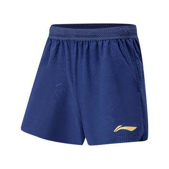 李宁（LI-NING）乒乓球服短裤男款宽松舒适大赛服球衣训练运动服 蓝色 3XL