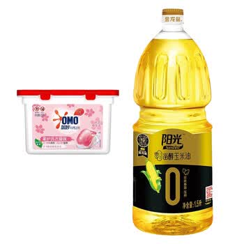 奥妙（OMO）樱花【洗衣凝珠400G50颗】实惠+阳光零反式脂肪甾醇 玉米油1.5L